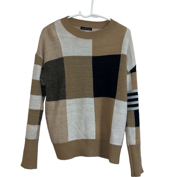 Emery Rose Colorblock Sweater Size Large - Picture 1 of 6